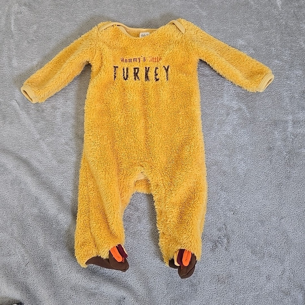 Chick Pea Romper Infant 0-3M Thanksgiving Turkey 1 Pc ‎ "Mommy's Little Turkey